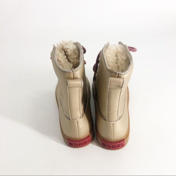 Sorel NWT Joan of Arc Next Lite Lux Gold Leather Boots 8 - Picture 7 of 9